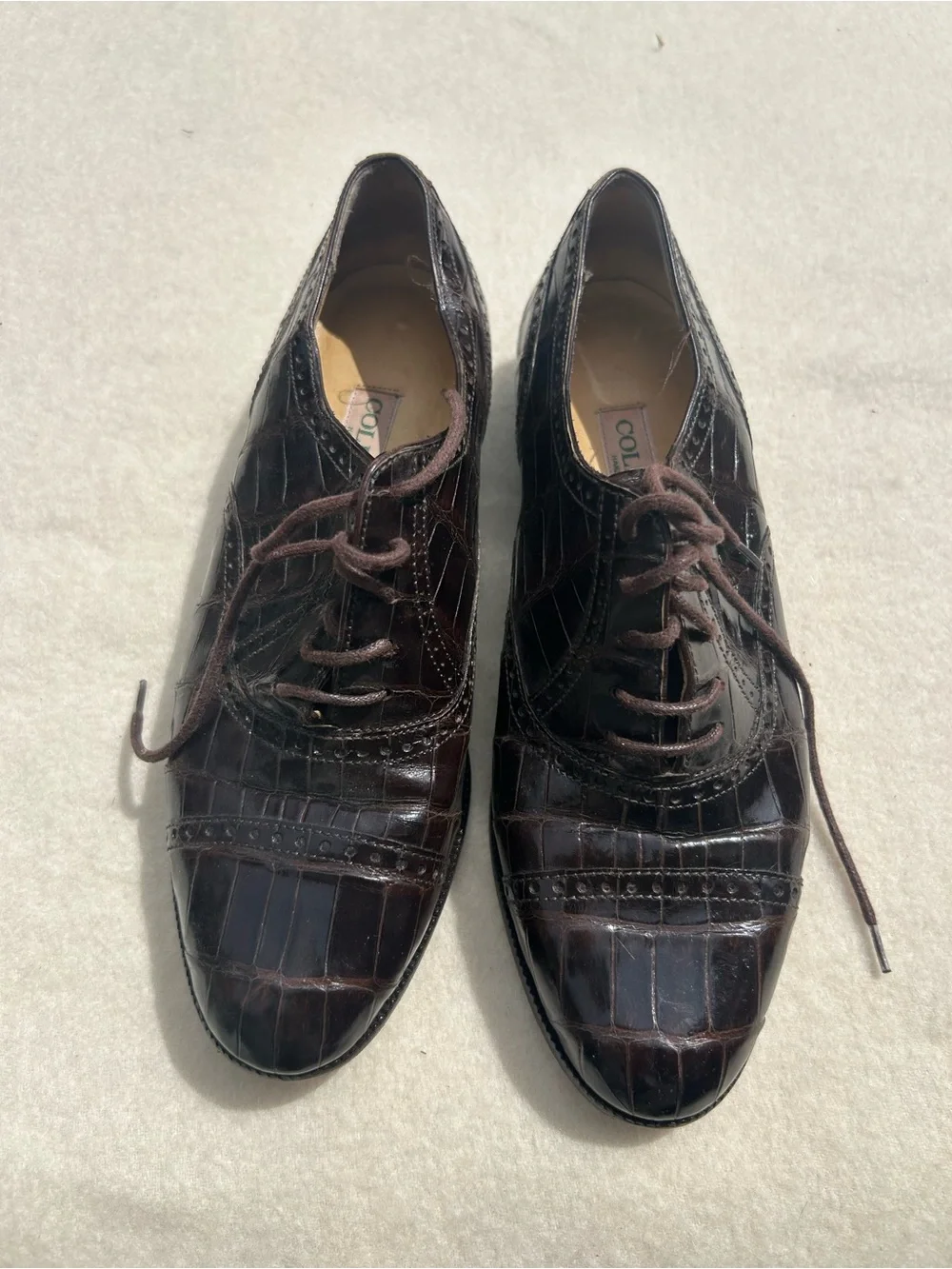 Vintage Bragano by Cole Haan Women’s Oxford Alligator Shoes Size 6.5 B